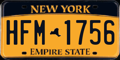 NY license plate HFM1756
