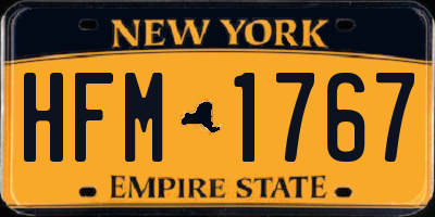 NY license plate HFM1767