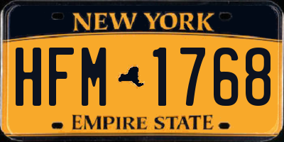 NY license plate HFM1768
