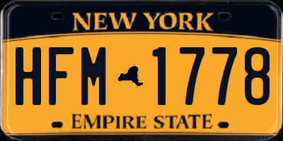 NY license plate HFM1778