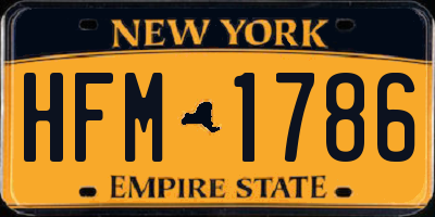 NY license plate HFM1786