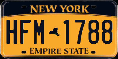 NY license plate HFM1788