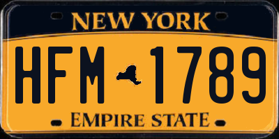 NY license plate HFM1789