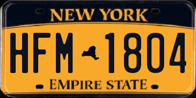 NY license plate HFM1804
