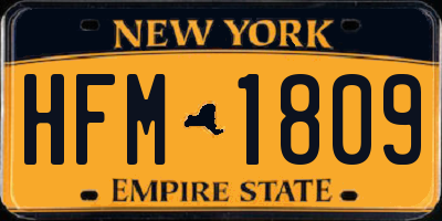 NY license plate HFM1809