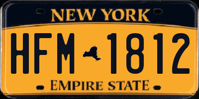 NY license plate HFM1812