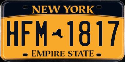 NY license plate HFM1817