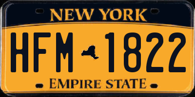 NY license plate HFM1822