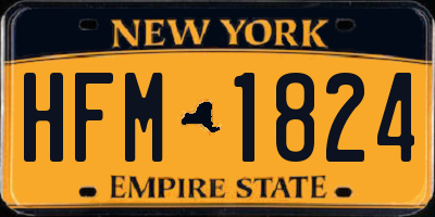 NY license plate HFM1824