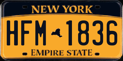 NY license plate HFM1836