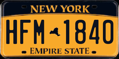 NY license plate HFM1840