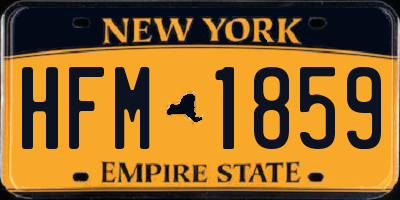 NY license plate HFM1859