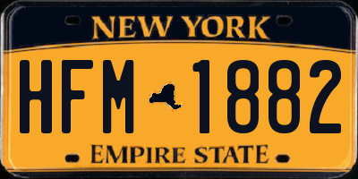 NY license plate HFM1882