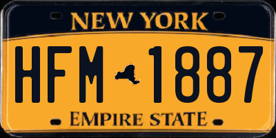 NY license plate HFM1887