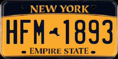 NY license plate HFM1893