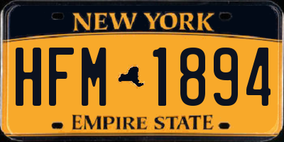 NY license plate HFM1894