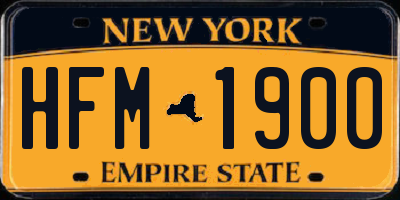 NY license plate HFM1900