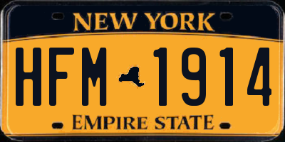 NY license plate HFM1914