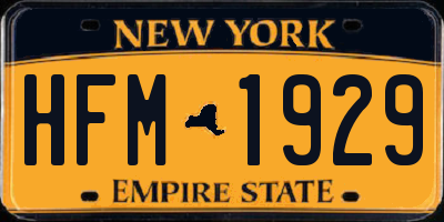 NY license plate HFM1929