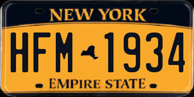 NY license plate HFM1934