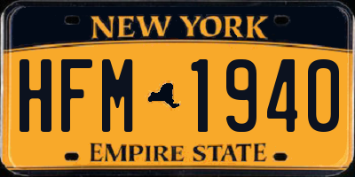 NY license plate HFM1940