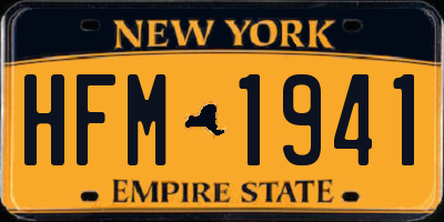 NY license plate HFM1941