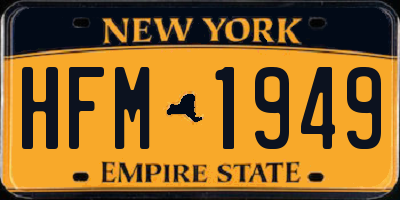 NY license plate HFM1949