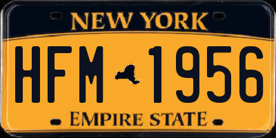 NY license plate HFM1956