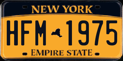 NY license plate HFM1975