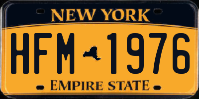 NY license plate HFM1976