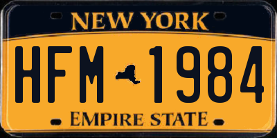 NY license plate HFM1984