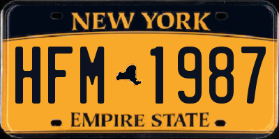 NY license plate HFM1987