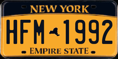 NY license plate HFM1992