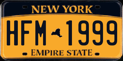 NY license plate HFM1999