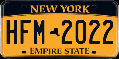 NY license plate HFM2022