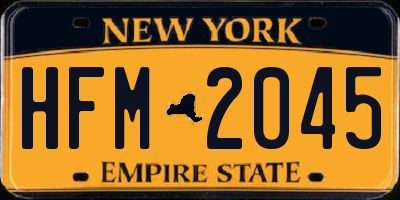 NY license plate HFM2045