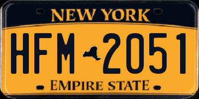 NY license plate HFM2051