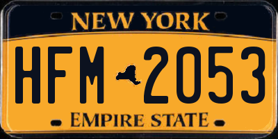 NY license plate HFM2053
