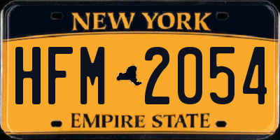 NY license plate HFM2054