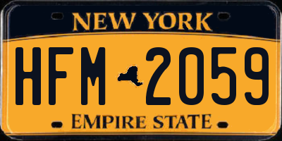 NY license plate HFM2059