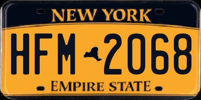 NY license plate HFM2068