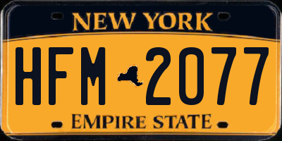 NY license plate HFM2077