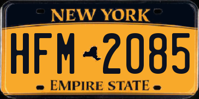 NY license plate HFM2085