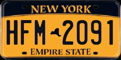 NY license plate HFM2091