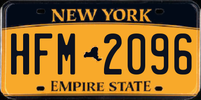 NY license plate HFM2096