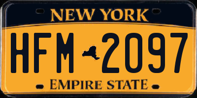 NY license plate HFM2097