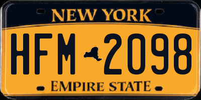 NY license plate HFM2098