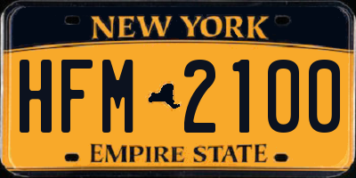 NY license plate HFM2100