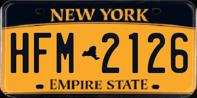 NY license plate HFM2126