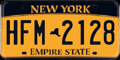 NY license plate HFM2128